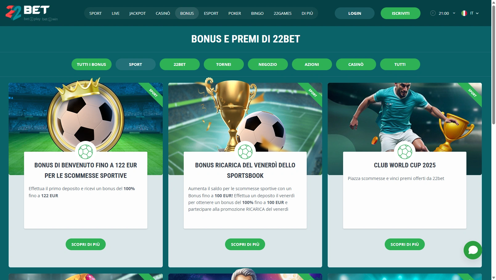 22bet promo sport